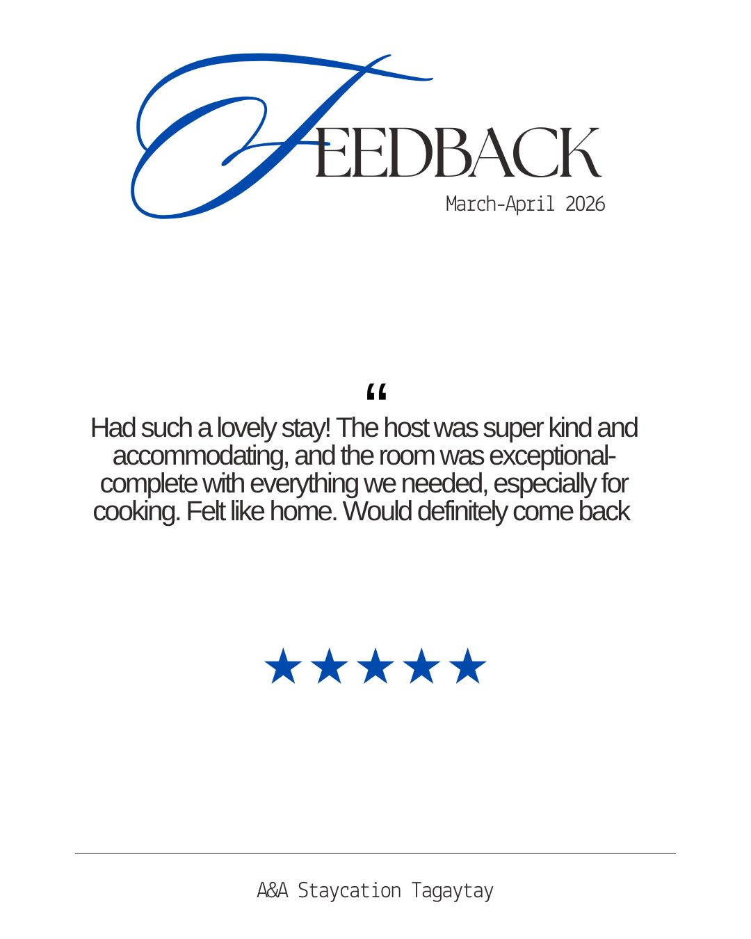 5-star guest review